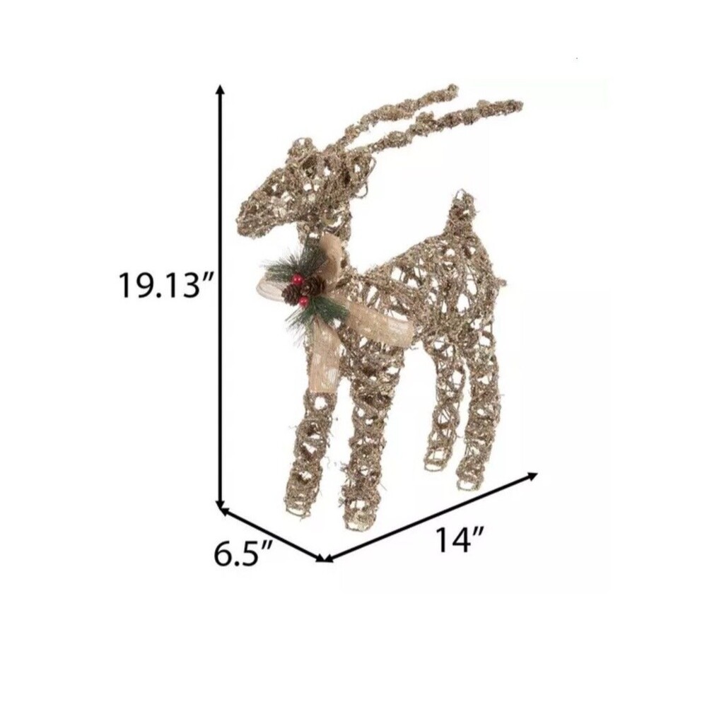 New 1 Christmas Reindeer Figurines 19” Standing Holiday Decorations - Picture 5 of 11